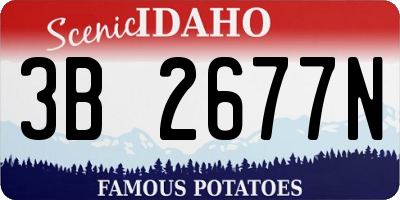 ID license plate 3B2677N