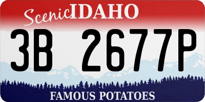 ID license plate 3B2677P