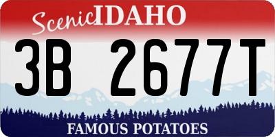 ID license plate 3B2677T