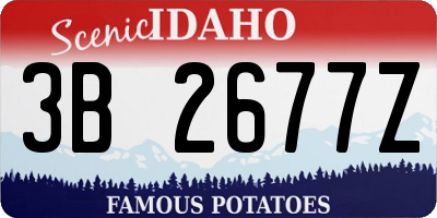 ID license plate 3B2677Z