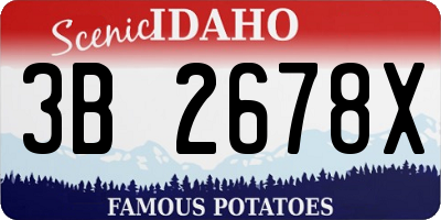 ID license plate 3B2678X