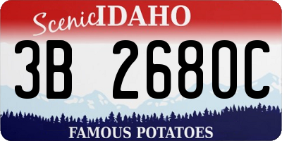 ID license plate 3B2680C