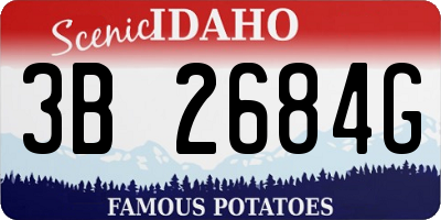 ID license plate 3B2684G