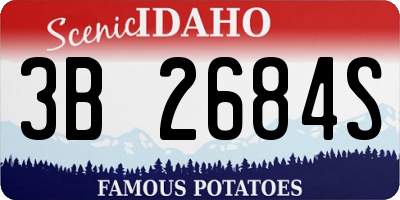 ID license plate 3B2684S