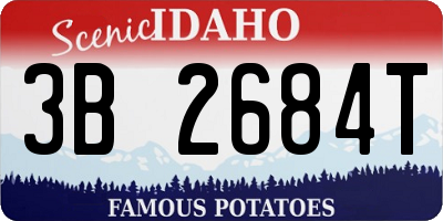 ID license plate 3B2684T