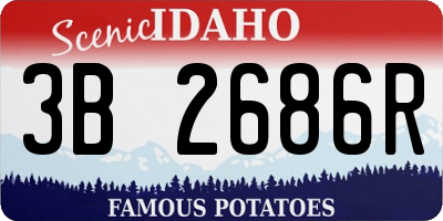 ID license plate 3B2686R