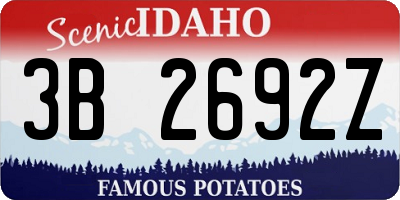 ID license plate 3B2692Z