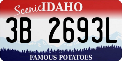 ID license plate 3B2693L