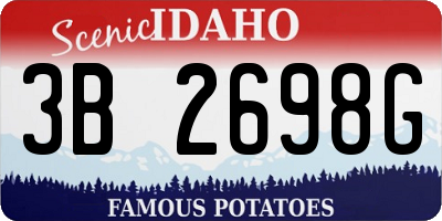 ID license plate 3B2698G