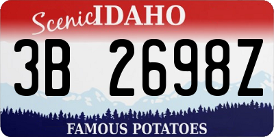 ID license plate 3B2698Z