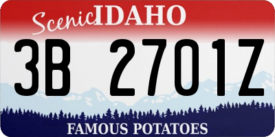 ID license plate 3B2701Z