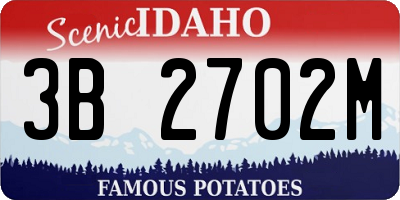 ID license plate 3B2702M