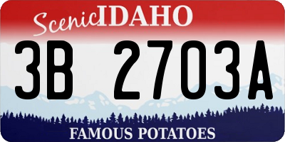 ID license plate 3B2703A