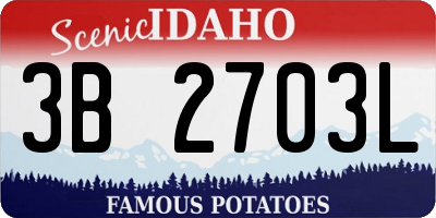 ID license plate 3B2703L