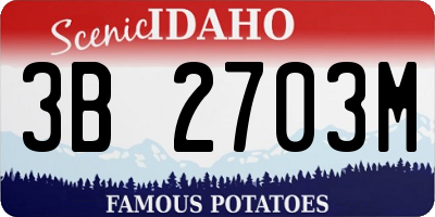 ID license plate 3B2703M