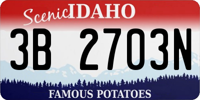 ID license plate 3B2703N