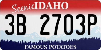 ID license plate 3B2703P