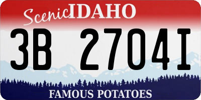 ID license plate 3B2704I