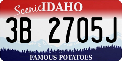 ID license plate 3B2705J