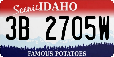 ID license plate 3B2705W