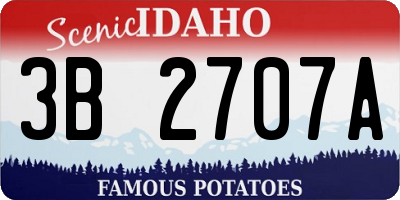ID license plate 3B2707A