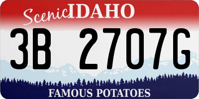 ID license plate 3B2707G