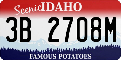 ID license plate 3B2708M