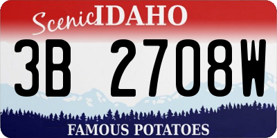 ID license plate 3B2708W