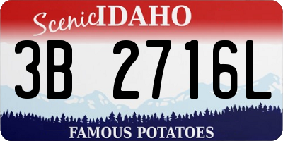 ID license plate 3B2716L