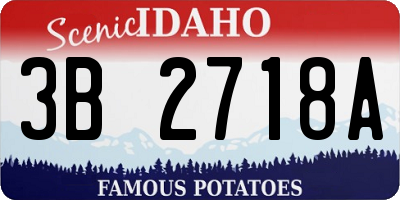 ID license plate 3B2718A