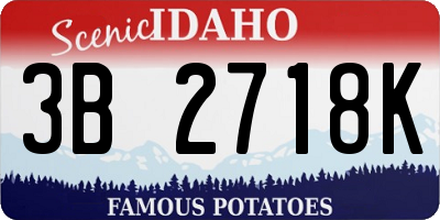 ID license plate 3B2718K
