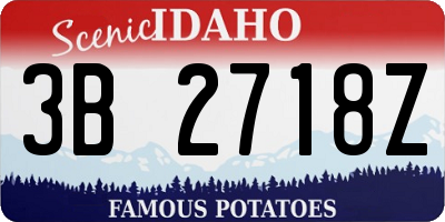 ID license plate 3B2718Z