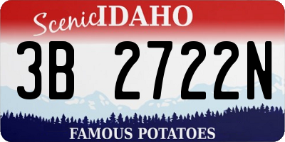 ID license plate 3B2722N