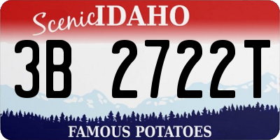 ID license plate 3B2722T