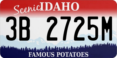 ID license plate 3B2725M