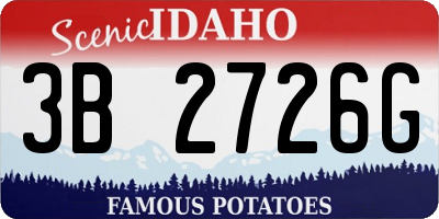 ID license plate 3B2726G