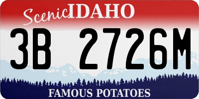 ID license plate 3B2726M