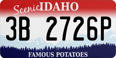 ID license plate 3B2726P