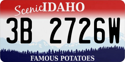 ID license plate 3B2726W