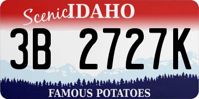 ID license plate 3B2727K