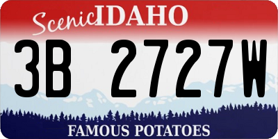 ID license plate 3B2727W