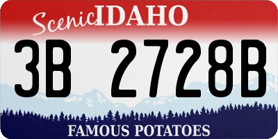 ID license plate 3B2728B