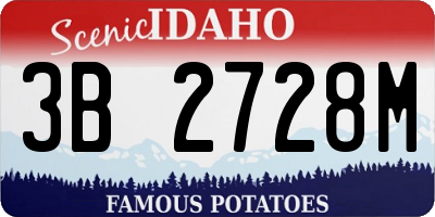 ID license plate 3B2728M