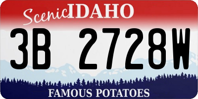 ID license plate 3B2728W