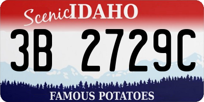 ID license plate 3B2729C