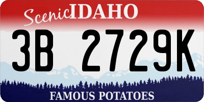 ID license plate 3B2729K