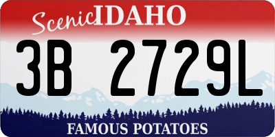 ID license plate 3B2729L
