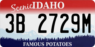 ID license plate 3B2729M