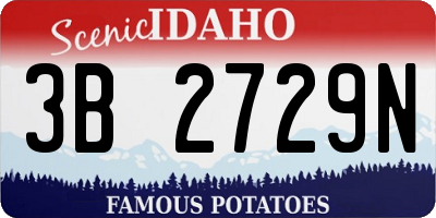 ID license plate 3B2729N