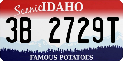 ID license plate 3B2729T